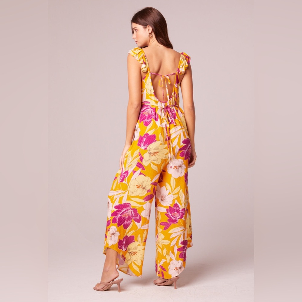 Band Of The Free EUPHORIA GOLD FLORAL WIDE LEG JUMPSUIT - Picture 2 of 5